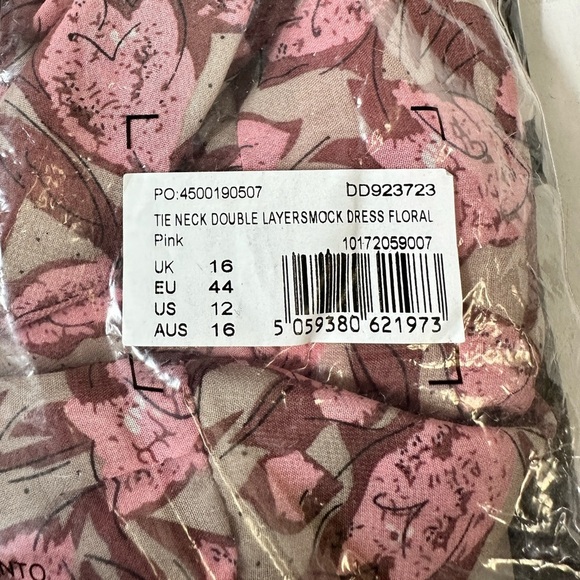 NWT Missguided Tie Neck Double Layered Smock Dress Floral - Picture 5 of 13